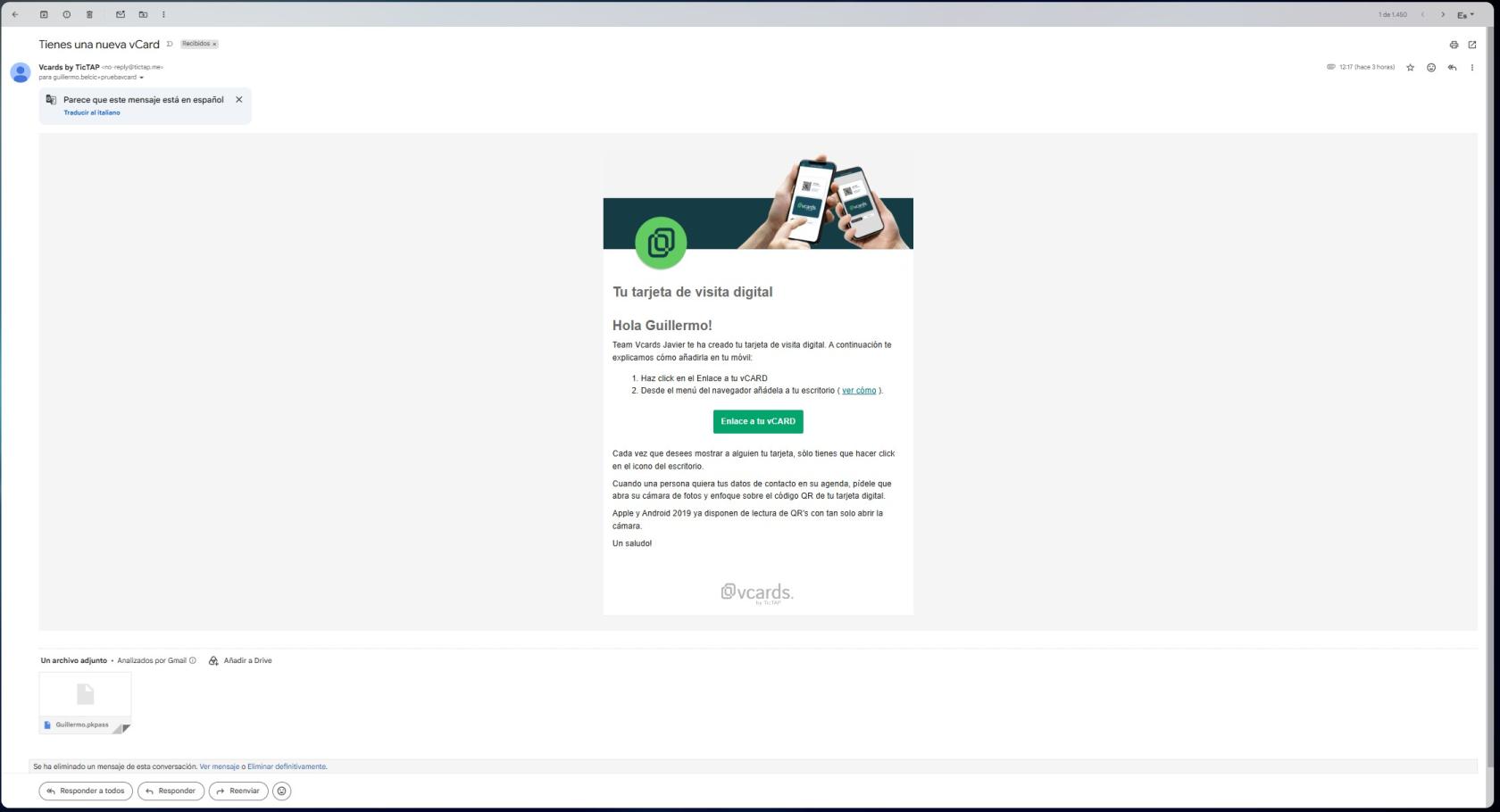 Entrega por correo electrónico